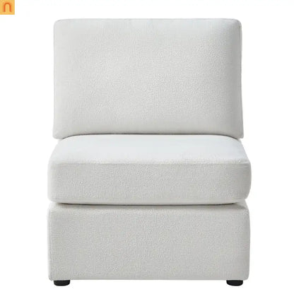 Sectional Sofa Modular Performance Fabric Ivory 6-Seat 93in