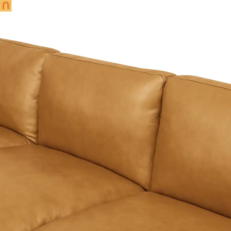 Sectional Modular Leather Match Ginger Square Arm 8-Seat 131in