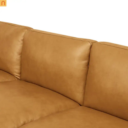 Sectional Modular Leather Match Ginger Square Arm 8-Seat 131in