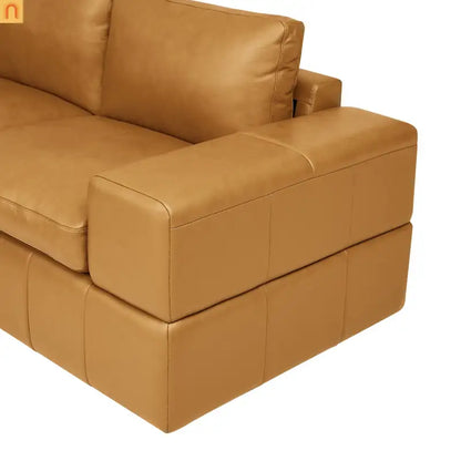 Sectional Modular Leather Match Ginger Square Arm 8-Seat 131in