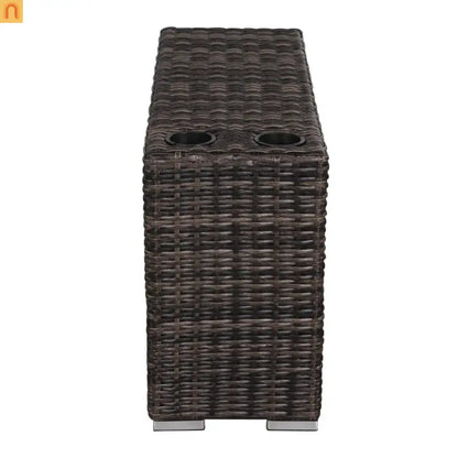 Outdoor Sectional Set Wicker Espresso 11-Piece Seats 7 Storage
