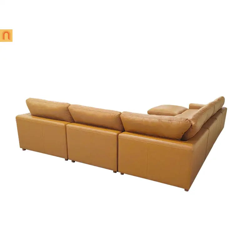 Sectional Sofa L-Shape Leather Match Ginger 152