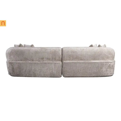 Sectional Sofa L-Shape Boucle Camel 4-Seat No Assembly 114in
