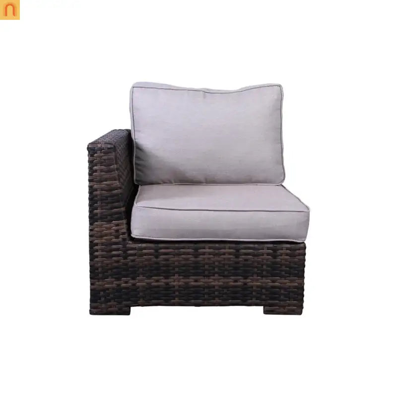 Outdoor Sectional Set Wicker Brown 122in Reversible Seats 6 No Assembly
