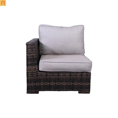 Outdoor Sectional Set Wicker Brown 122in Reversible Seats 6 No Assembly
