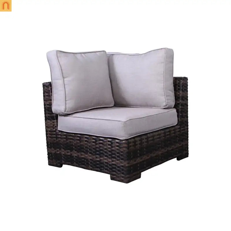 Outdoor Sectional Set Wicker Brown 122in Reversible Seats 6 No Assembly