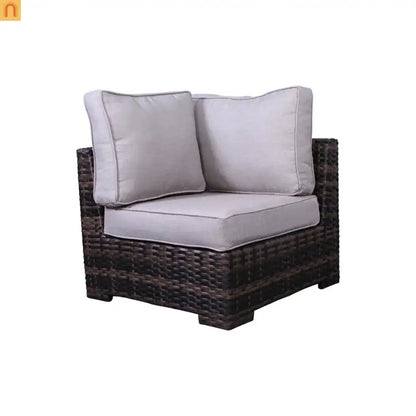 Outdoor Sectional Set Wicker Brown 122in Reversible Seats 6 No Assembly