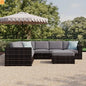 Outdoor Sectional Set Wicker Brown 122in Reversible Seats 6 No Assembly