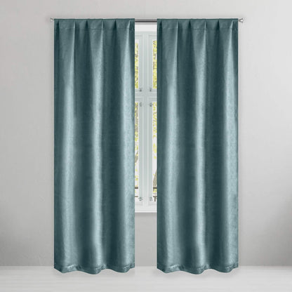 Set of 2: Brushed Textured Blackout Thermal Window Curtain Pair Panel
