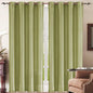 Set of 3: Grommet Curtain Panels - Sage