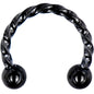 16G 5/16 Black IP Seriously Twisted Horseshoe Circular Barbell