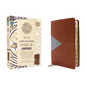 NIV Application Bible, Personal Size, Leathersoft, Brown/Blue, Red Letter, Indexed, Comfort Print: Bringing the Ancient Message of the Bible Into Your - Imitation Leather