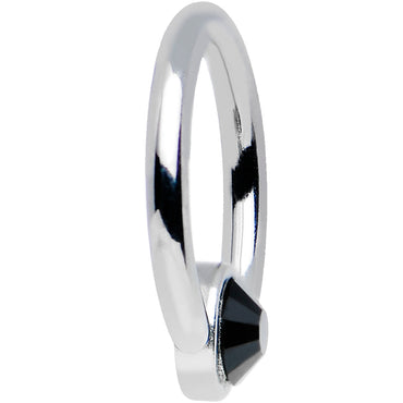 16G 3/8 Clear Gem Steel BCR Captive Ring 4mm Flat Disc