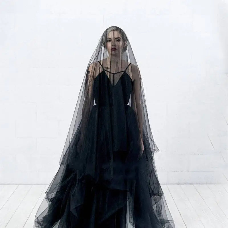 Sheer Bride Wedding Black Veil