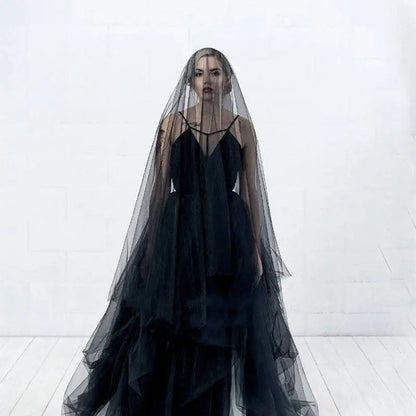 Sheer Bride Wedding Black Veil