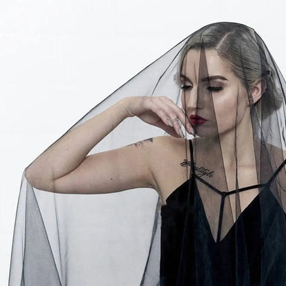 Sheer Bride Wedding Black Veil