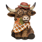 Dapper Highland Cow Figurine - Girl - 5 Inch