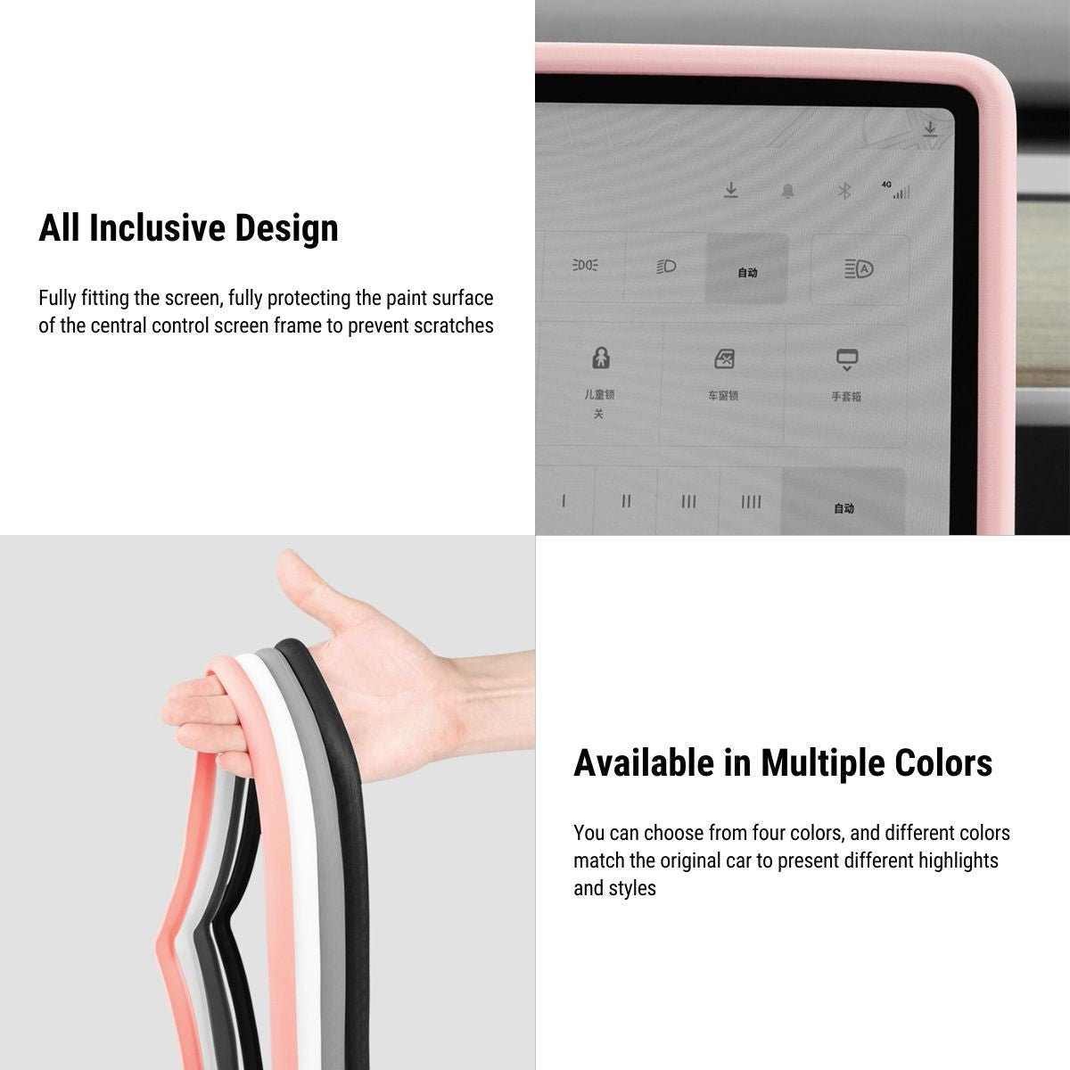 Silicone 15.6" Central Screen Protector Frame for Model 3 / Y