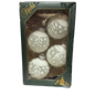 Krebs  Glass Ornament 4 pack - Elegant Frosted White