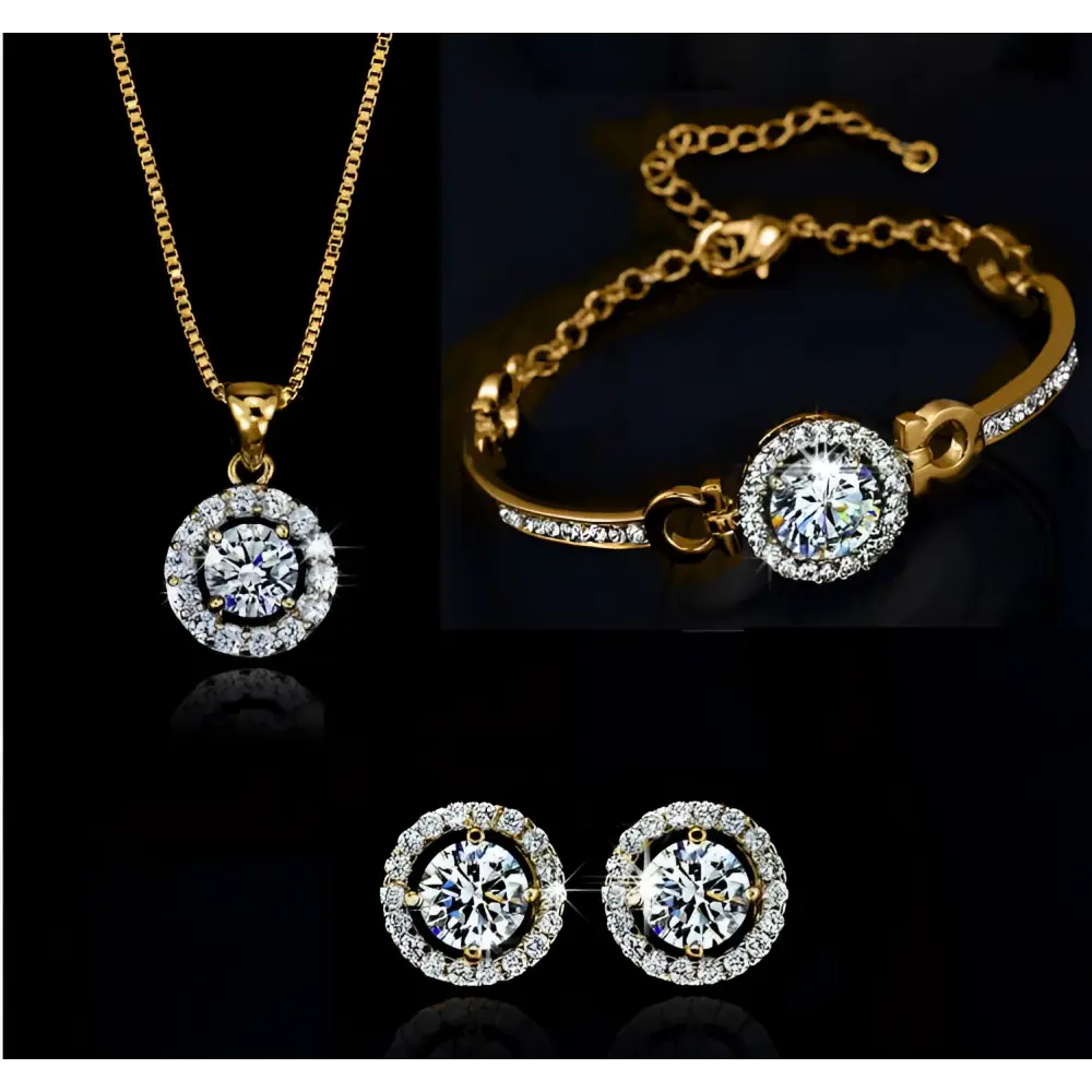 Silver Diamond Jewelry Sets Luxury Women’s Fashion