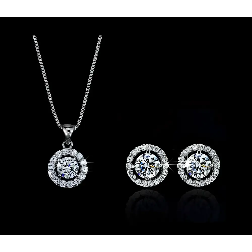 Silver Diamond Jewelry Sets Luxury Women’s Fashion
