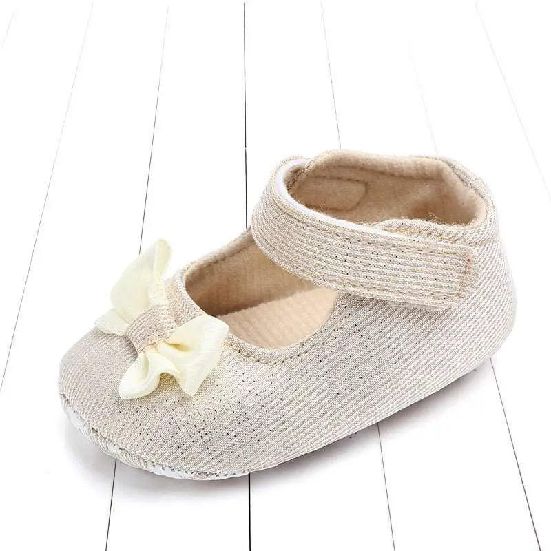Silver Mesh Princess Shoes Bow for Babies