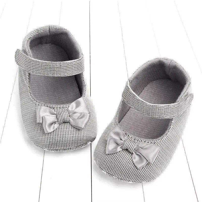 Silver Mesh Princess Shoes Bow for Babies
