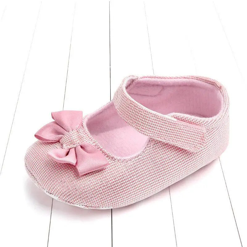 Silver Mesh Princess Shoes Bow for Babies