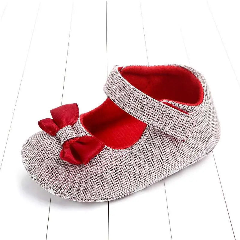 Silver Mesh Princess Shoes Bow for Babies