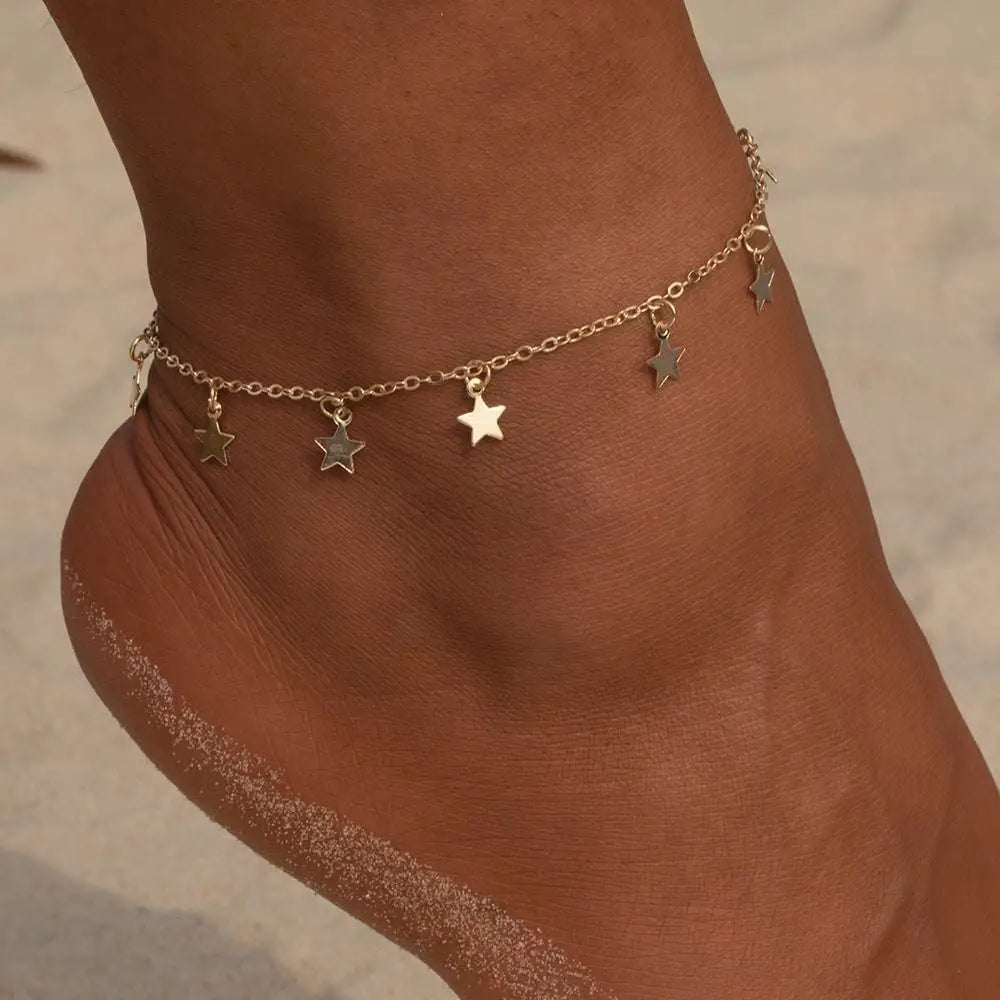 Silver Star Fashion Anklet Jewelry