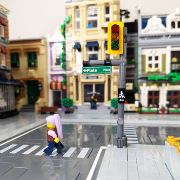 Single Traffic Light Custom Printed Building Set - Made Using LEGO® Parts