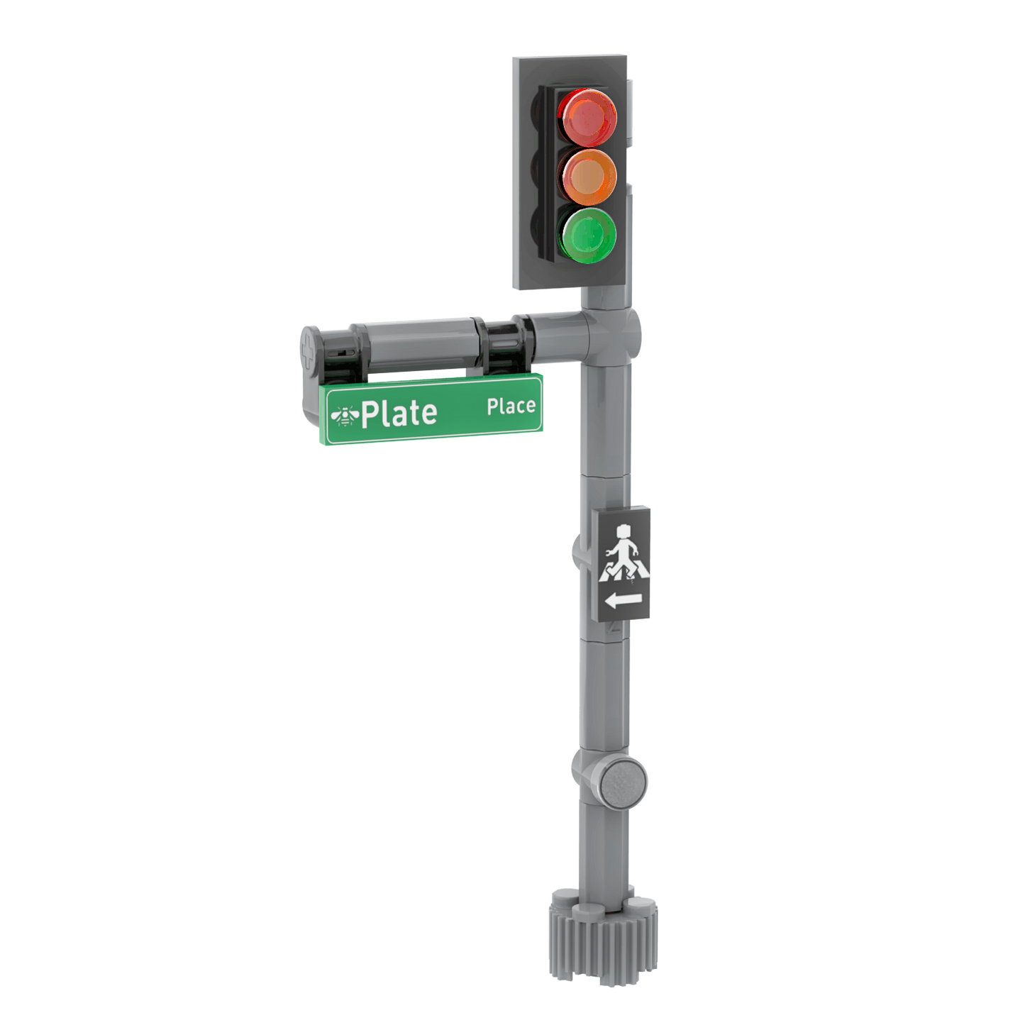 Single Traffic Light Custom Printed Building Set - Made Using LEGO® Parts