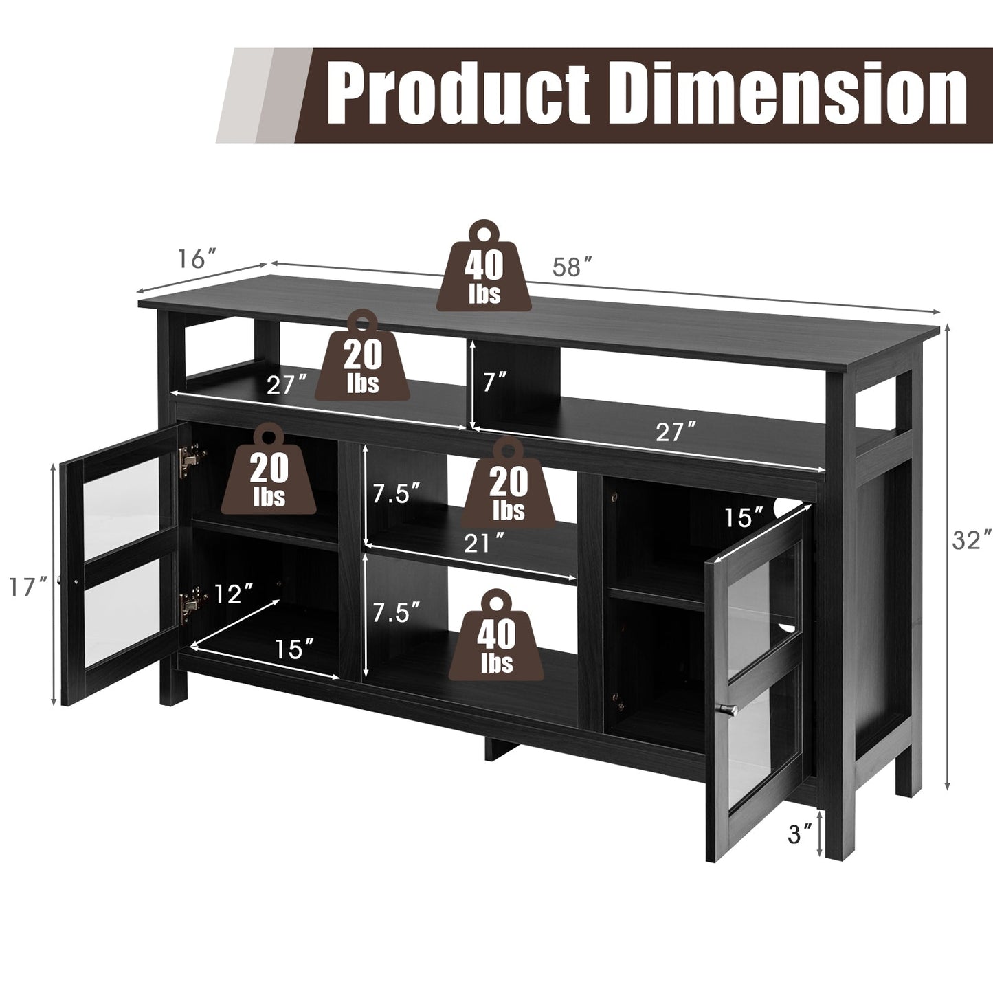 58 Inch TV Stand