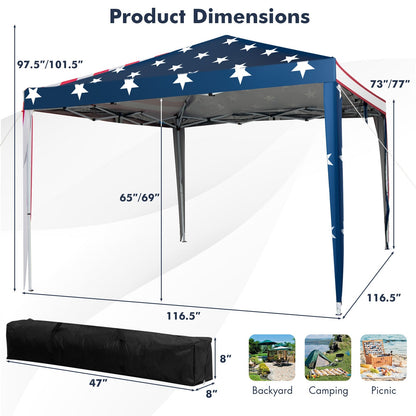 10 FT x 10 FT Pop-Up Canopy Tent Easy Setup Instant Folding Shelter with Mesh Netting