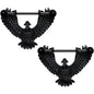 14G 1 1/16 Black Birdseye View Soaring Eagle Nipple Shield Set