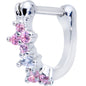 16G 1/4 Clear Pink Gem Hinged Cartilage Clicker