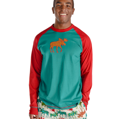 Pattern Moose Long Sleeve Tee - X-Small
