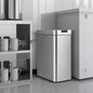 13.2 Gal Slim Kitchen Trash Can with Wing Lids and Stainless Steel Frame