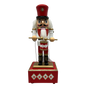 Wood Wind-Up Musical Nutcracker Figurine with Movement - Red Hat