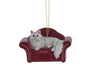 Cat On Red Sofa Ornament -