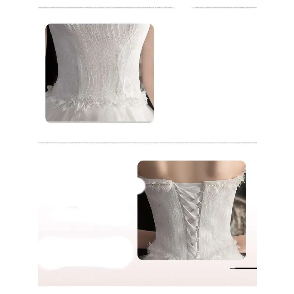 Small Trailing Wedding Dress with Layered Tulle
