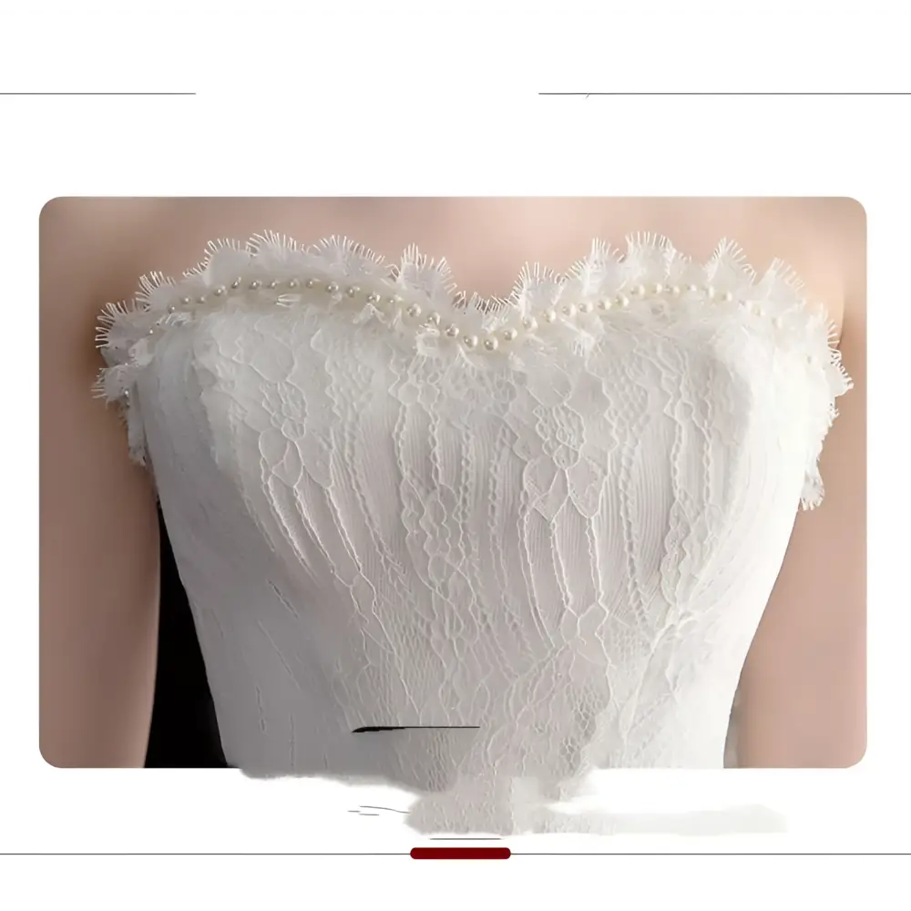 Small Trailing Wedding Dress with Layered Tulle