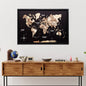 3D Wooden Panel World Map - Smokey