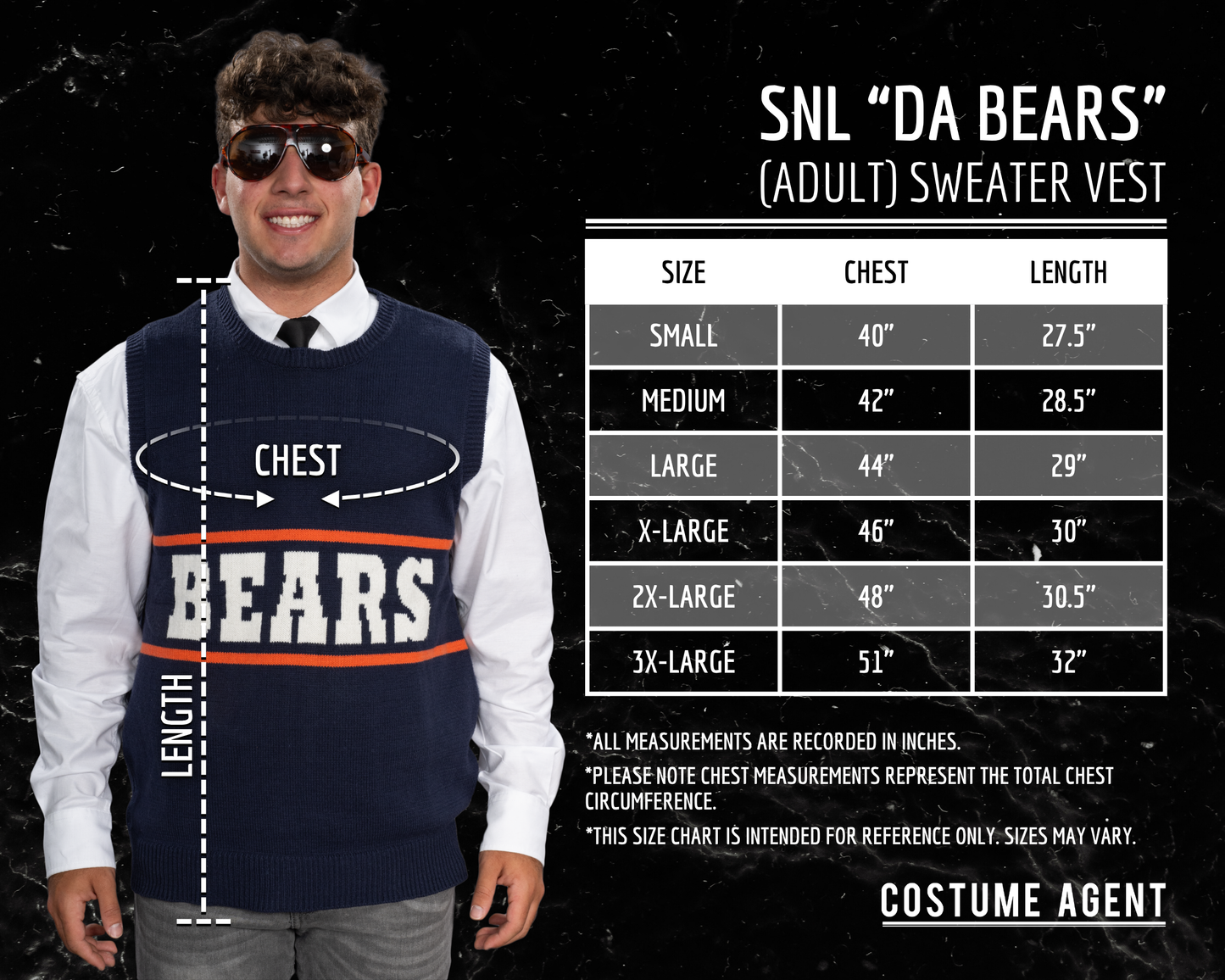 SNL Da Bears Mike Ditka Chicago Bears Sweater Vest
