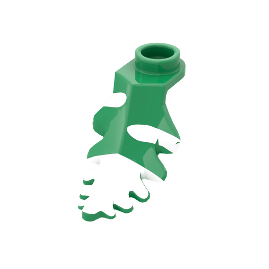 Green Plant Leaf - Covered Snow - Winter - Custom Printed - Made Using a LEGO® Part