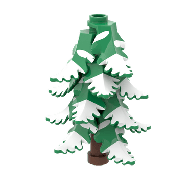 Green Plant Leaf - Covered Snow - Winter - Custom Printed - Made Using a LEGO® Part