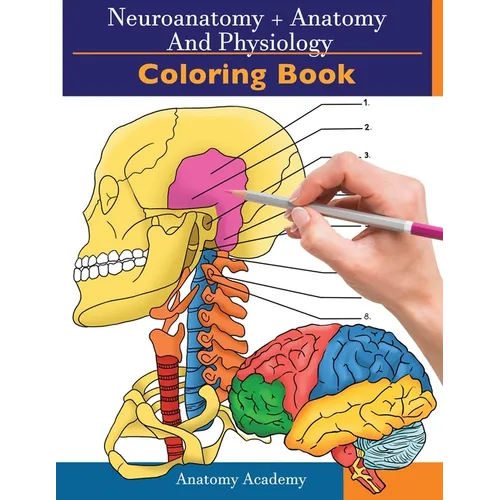 Neuroanatomy + Anatomy and Physiology Coloring Book: 2-in-1 Collection Set Incredibly Detailed Self-Test Color workbook for Studying and Relaxation - Paperback
