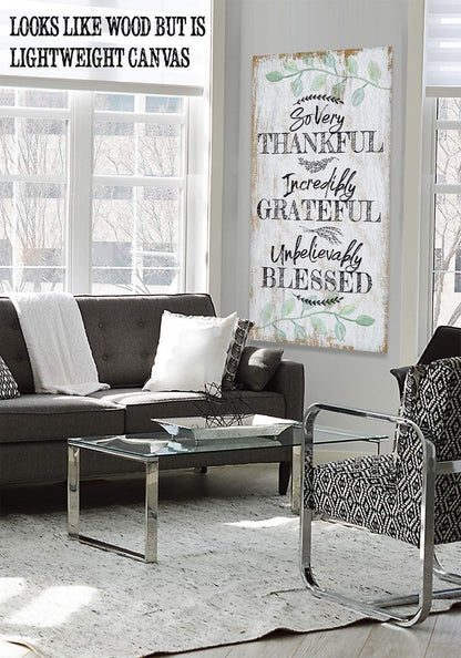 So Very Thankful - Vertical - Canvas