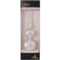 Glass 13 Inch Treetop Finial - Shiny Silver with Glitterlace