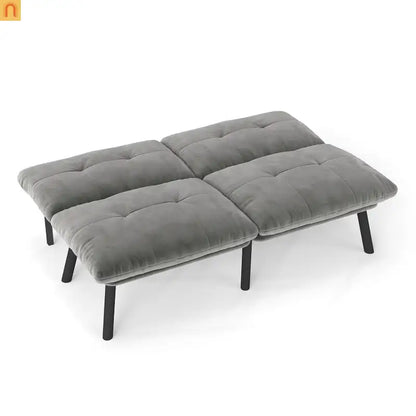 Convertible Velvet Sofa Bed Twin 62in Gray Adjustable